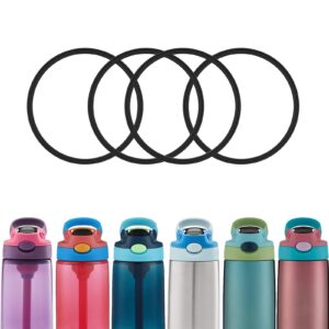 bosorio 4 pack gaskets compatible with contigo kids water bottle 13oz 14oz 20oz with autospout lid, replacement rubber seal part for contigo spill-proof lid, replacement silicone o ring