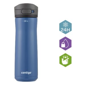 Contigo Jackson Chill drinks bottle, large BPA-free stainless steel water bottle, 100% leakproof, keeps drinks cool for up to 24 hours; insulated bottle for sports, cycling, jogging, hiking, 590 ml