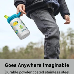 CamelBak eddy+ Kids Water Bottle with Straw, Insulated Stainless Steel - Leak-Proof when Closed, 12oz, Bugs!