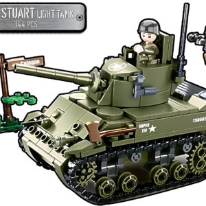 M5A1 Stuart Light Tank US Army 280pc Building Block Kit by Battleship ...