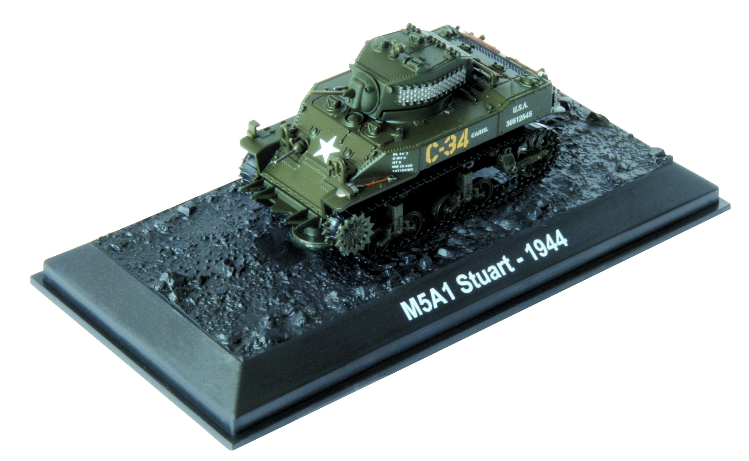 M5A1 Stuart - 1944 diecast 1:72 Model (Amercom BG-36)