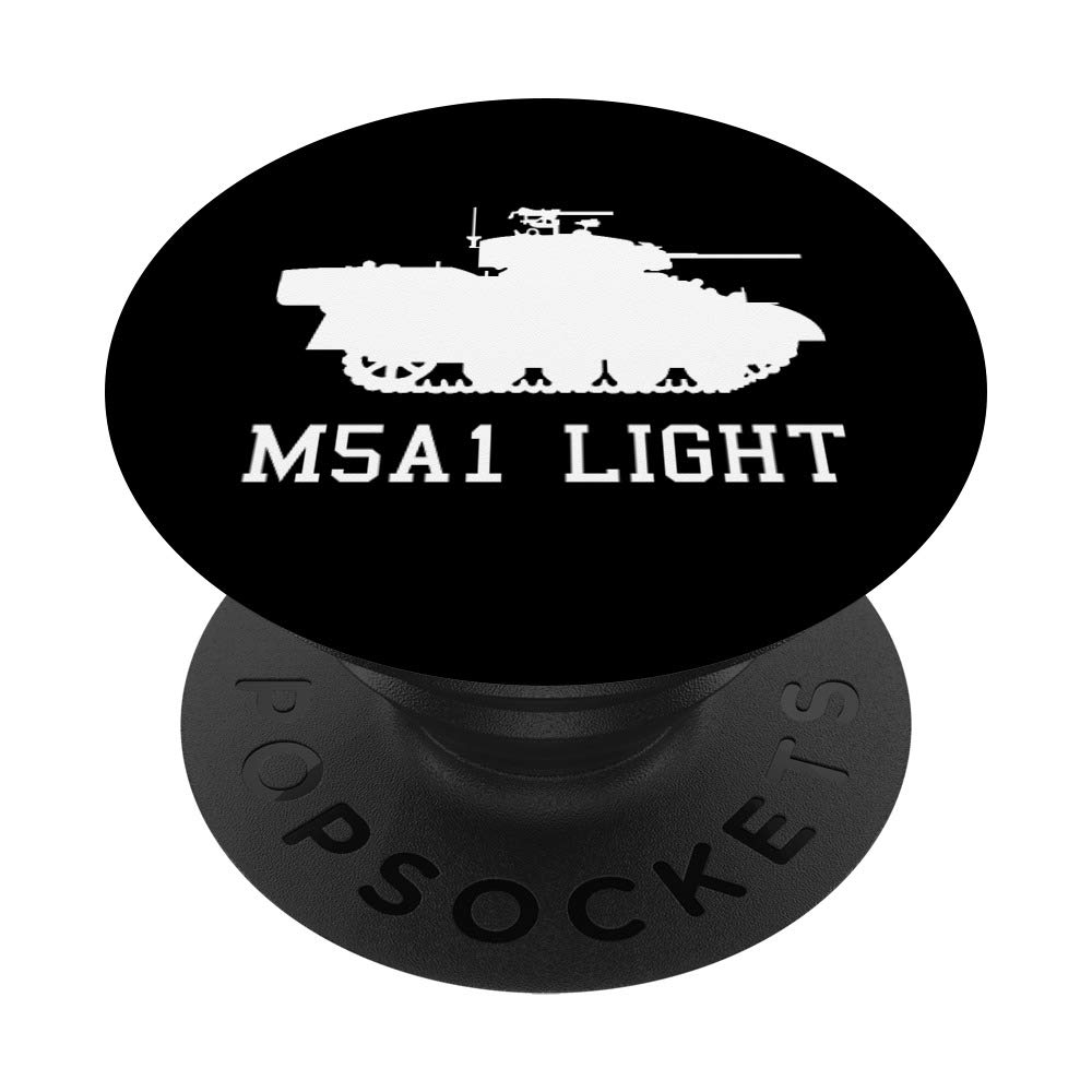 WWII US Tank M5A1 Light Silhouette PopSockets PopGrip: Swappable Grip for Phones & Tablets
