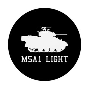 WWII US Tank M5A1 Light Silhouette PopSockets PopGrip: Swappable Grip for Phones & Tablets