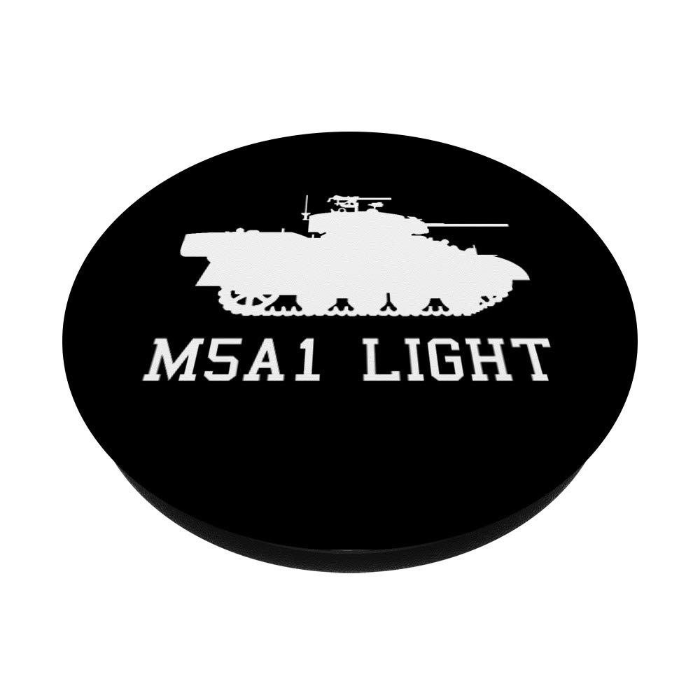 WWII US Tank M5A1 Light Silhouette PopSockets PopGrip: Swappable Grip for Phones & Tablets