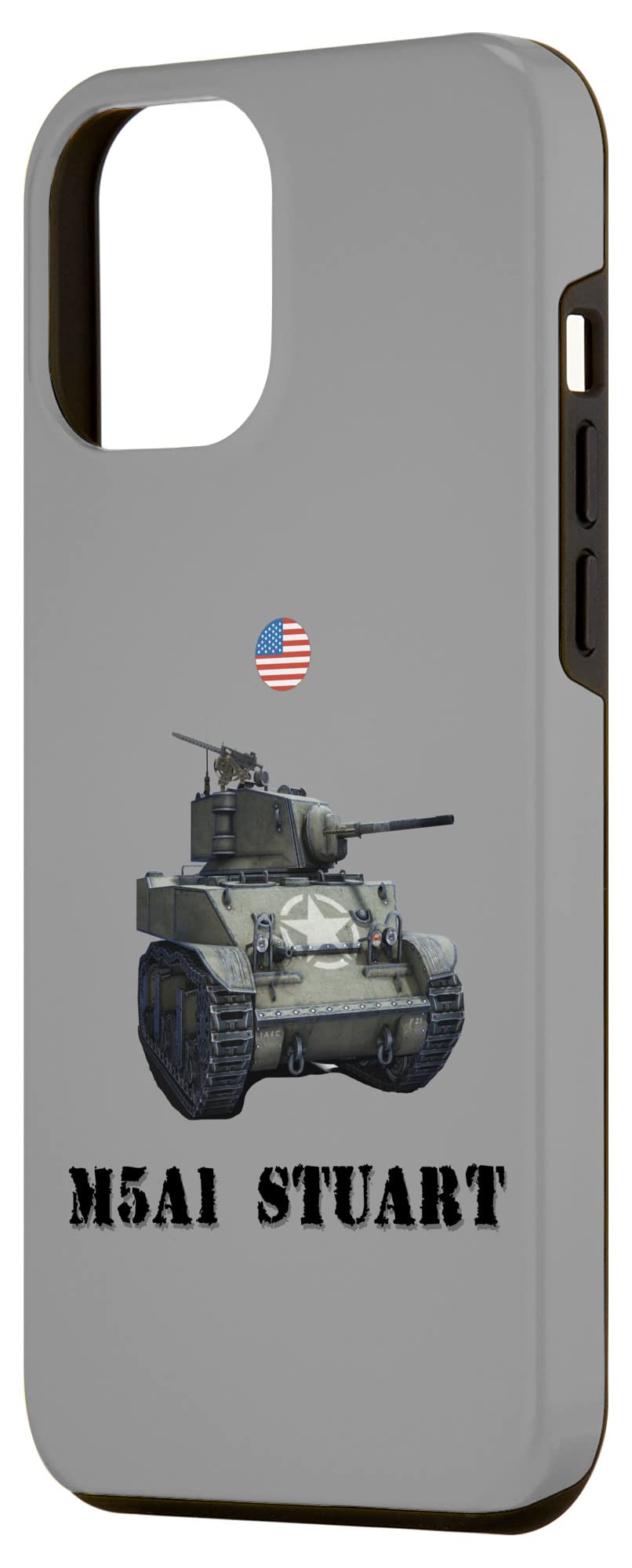iPhone 12 Pro Max M5A1 Stuart, USA Light Tank WW2 Military Machinery Case