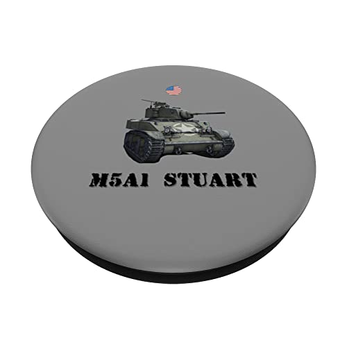 M5A1 Stuart, USA Light Tank WW2 Military Machinery PopSockets Swappable PopGrip
