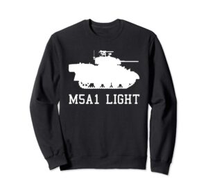 wwii us tank m5a1 light silhouette sweatshirt