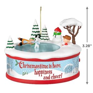 Hallmark Keepsake Christmas Ornament 2023, The Peanuts Gang "Christmastime Is Here" Musical Ornament With Motion, Gifts for Peanuts Fans