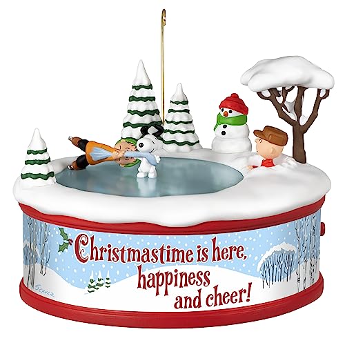 Hallmark Keepsake Christmas Ornament 2023, The Peanuts Gang "Christmastime Is Here" Musical Ornament With Motion, Gifts for Peanuts Fans