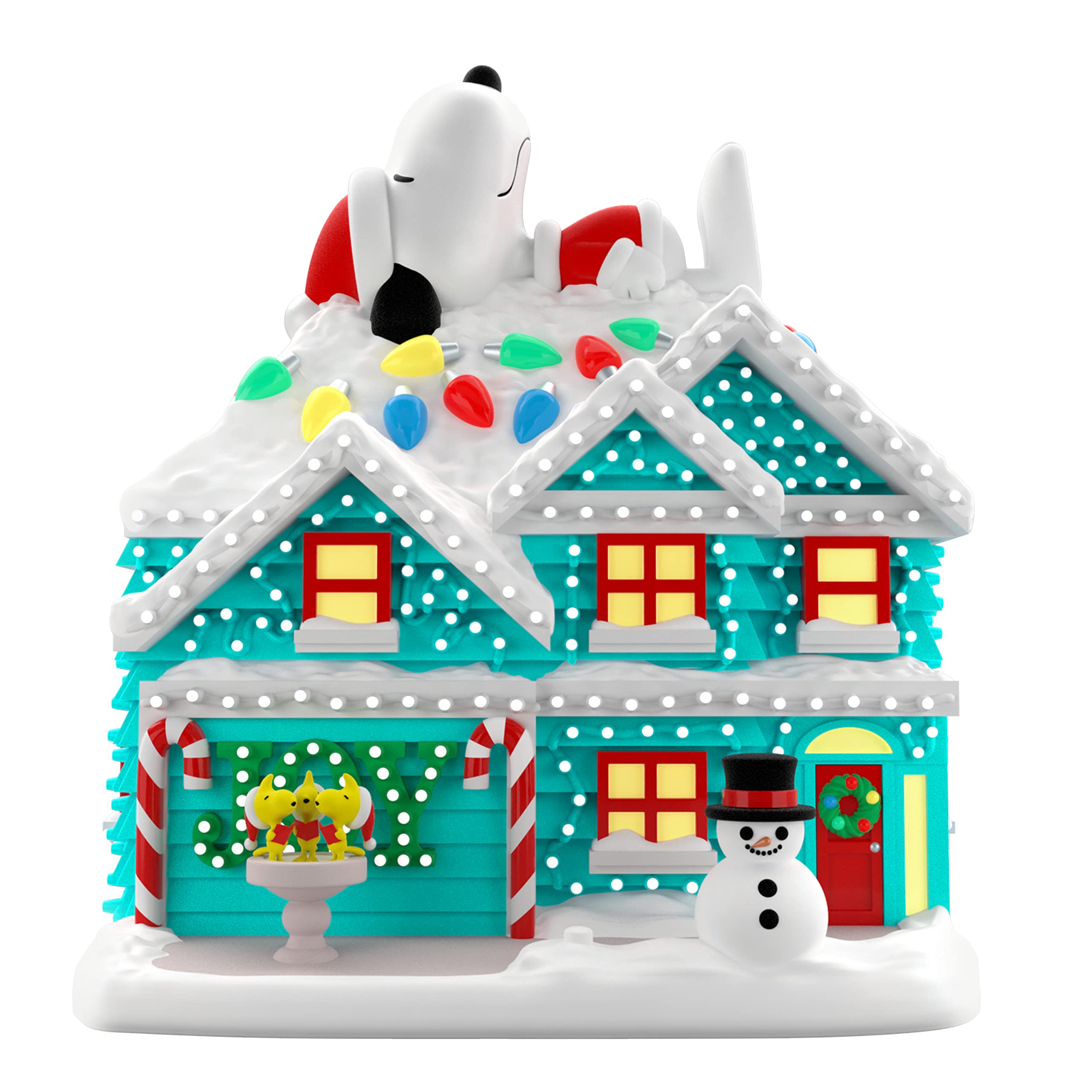 Hallmark Keepsake 2022, The Peanuts Gang The Merriest House in Town Musical Tabletop Decoration with Light for Christmas