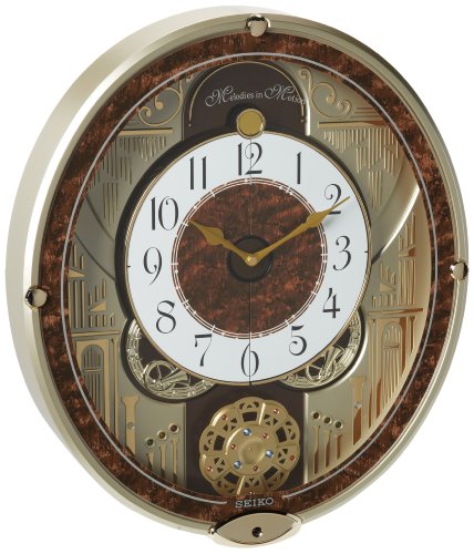 SEIKO Melodies In Motion Wall Clock Wall Clock, Golden French Horns