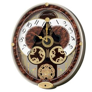 SEIKO Melodies In Motion Wall Clock Wall Clock, Golden French Horns