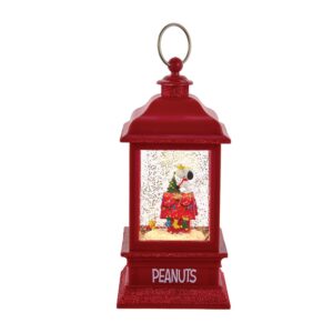 peanuts battery-operated lit musical lantern water globes, 9-inch, multicolored