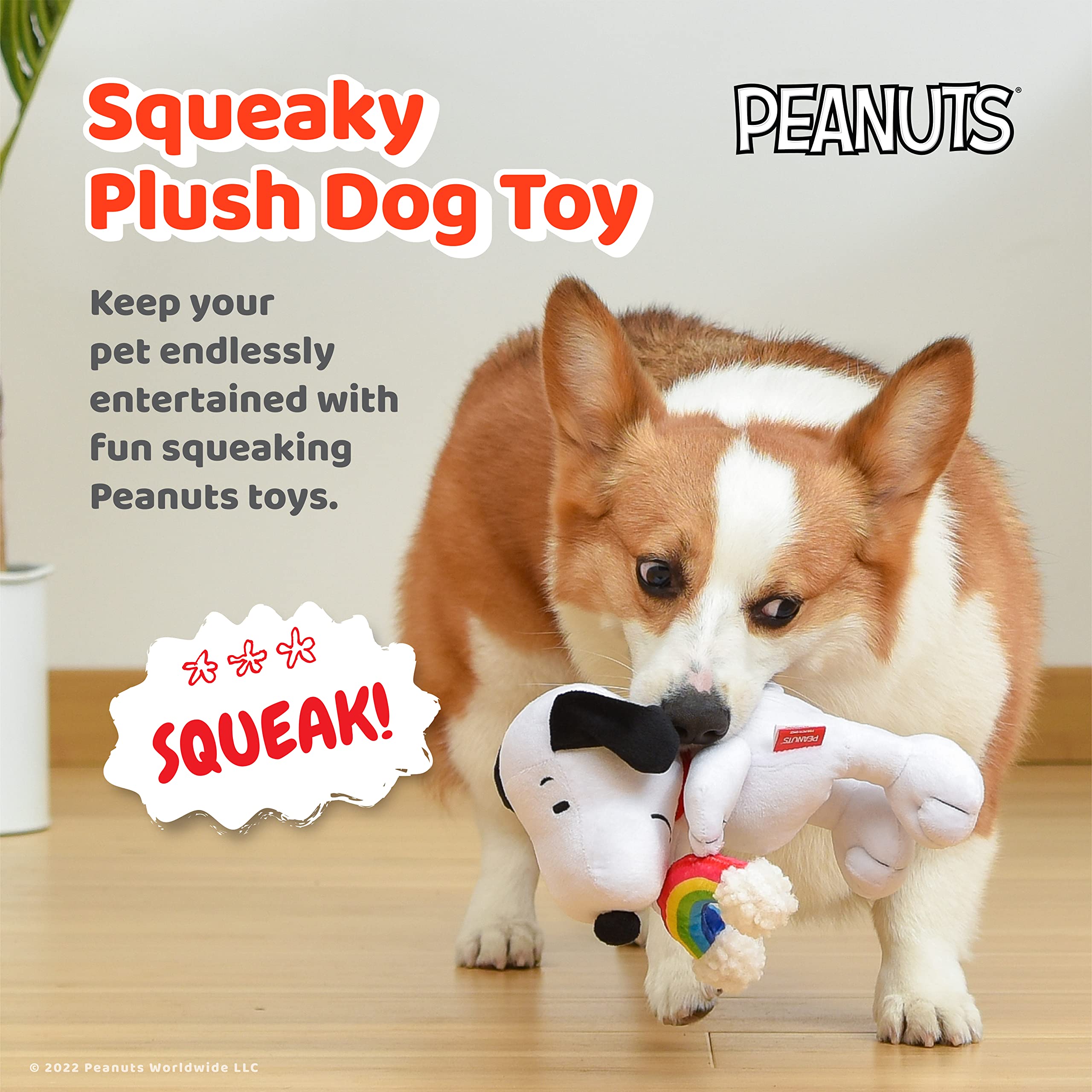 Peanuts for Pets Peanuts: Love 6” Snoopy Rainbow Squeaker Pet Toy 6" Snoopy Love Squeaky Pet Toy | Peanuts Dog Toys, Snoopy | Love Gifts for Pets, Snoopy Rainbow Toys for Dogs