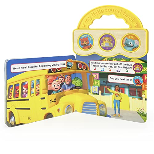 CoComelon Wheels on the Bus 3-Button Sound Board Book for Babies and Toddlers, Ages 1-4