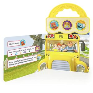 CoComelon Wheels on the Bus 3-Button Sound Board Book for Babies and Toddlers, Ages 1-4