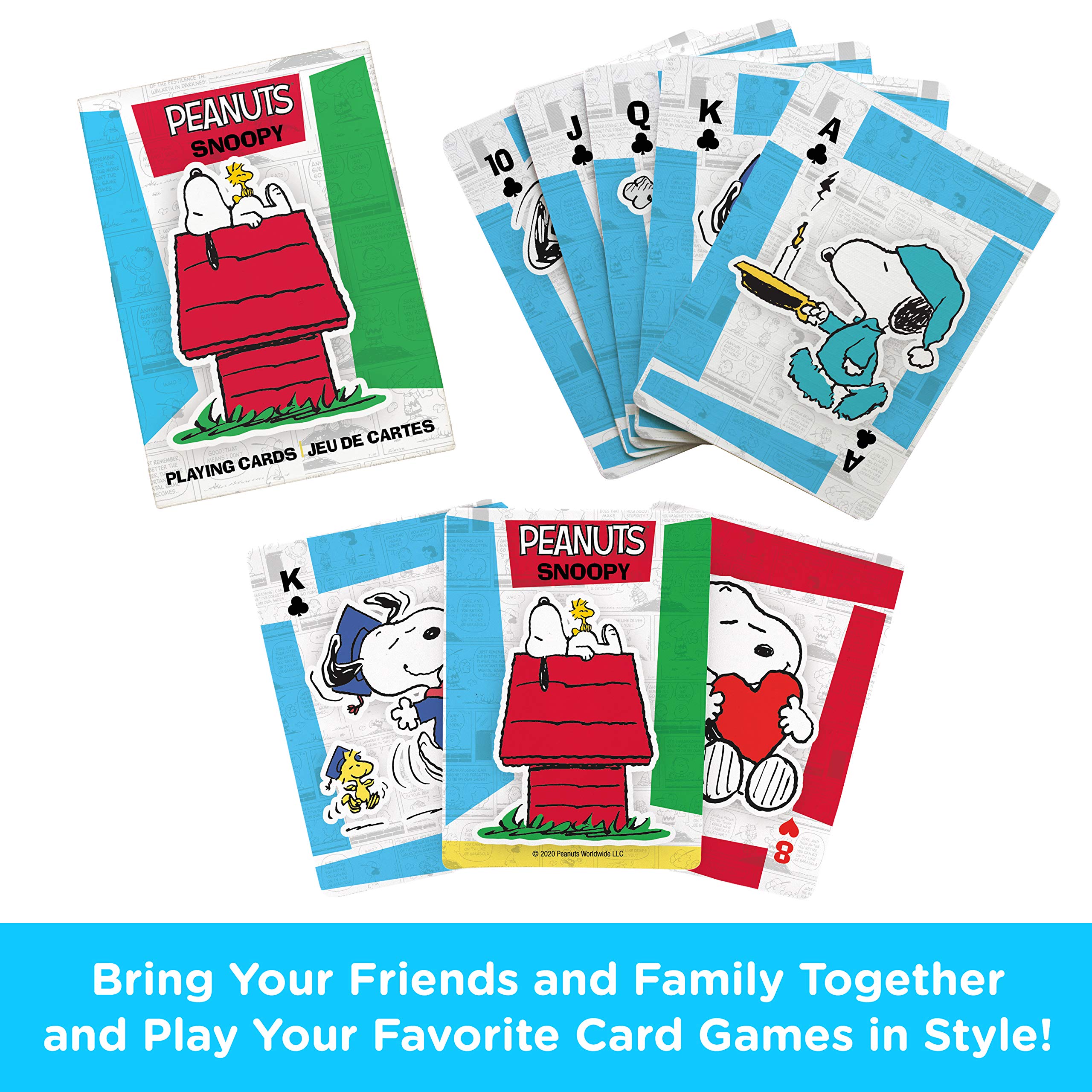 AQUARIUS Peanuts Snoopy Playing Cards - Snoopy Themed Deck of Cards for Your Favorite Card Games - Officially Licensed Peanuts Merchandise & Collectibles