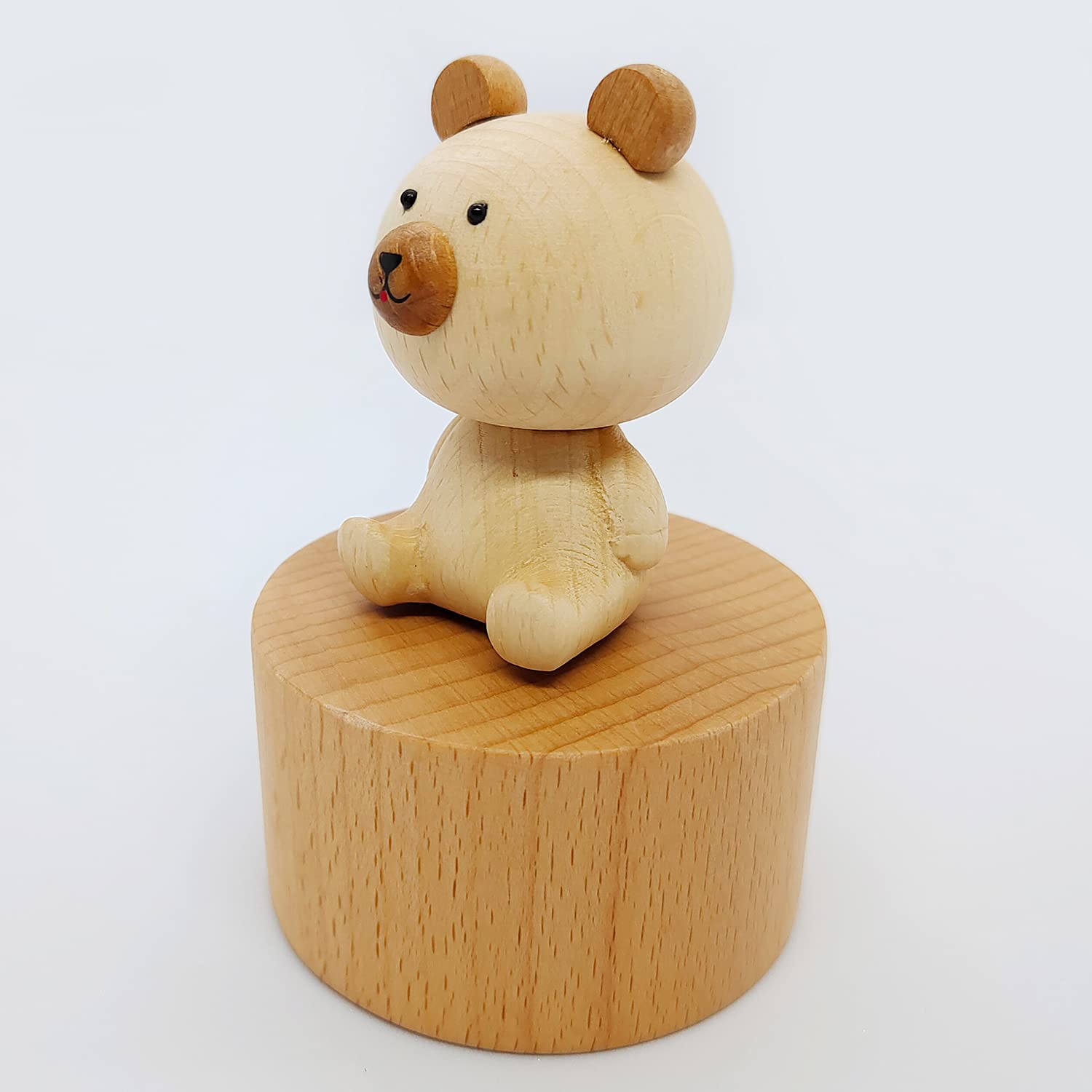 LILYXIN Cute Little Bear Mini Music Box, Little Animals Wooden Mechanical Music Box, The Music Box Gift That Sings Castle in The Sky, Best Gift for Boy Girl Friends Singing Music Gift Box