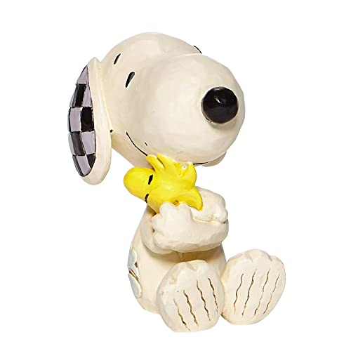 Enesco Peanuts by Jim Shore Snoopy Hugging Woodstock Miniature Figurine, 2.5 Inch, Multicolor