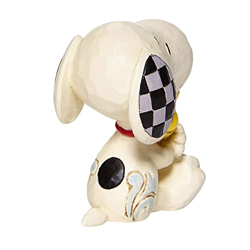 Enesco Peanuts by Jim Shore Snoopy Hugging Woodstock Miniature Figurine, 2.5 Inch, Multicolor