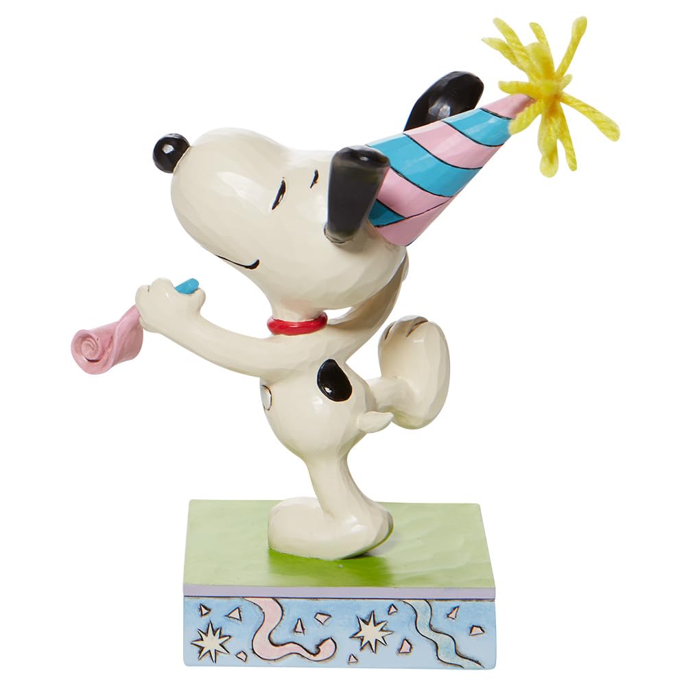 Enesco Jim Shore Peanuts Snoopy Birthday Celebrations Figurine, 5.25 Inch, Multicolor