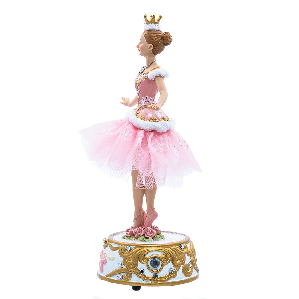 Kurt Adler T2274 10" Pink Ballerina Figure with Musical Base