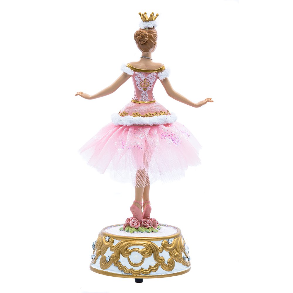 Kurt Adler T2274 10" Pink Ballerina Figure with Musical Base