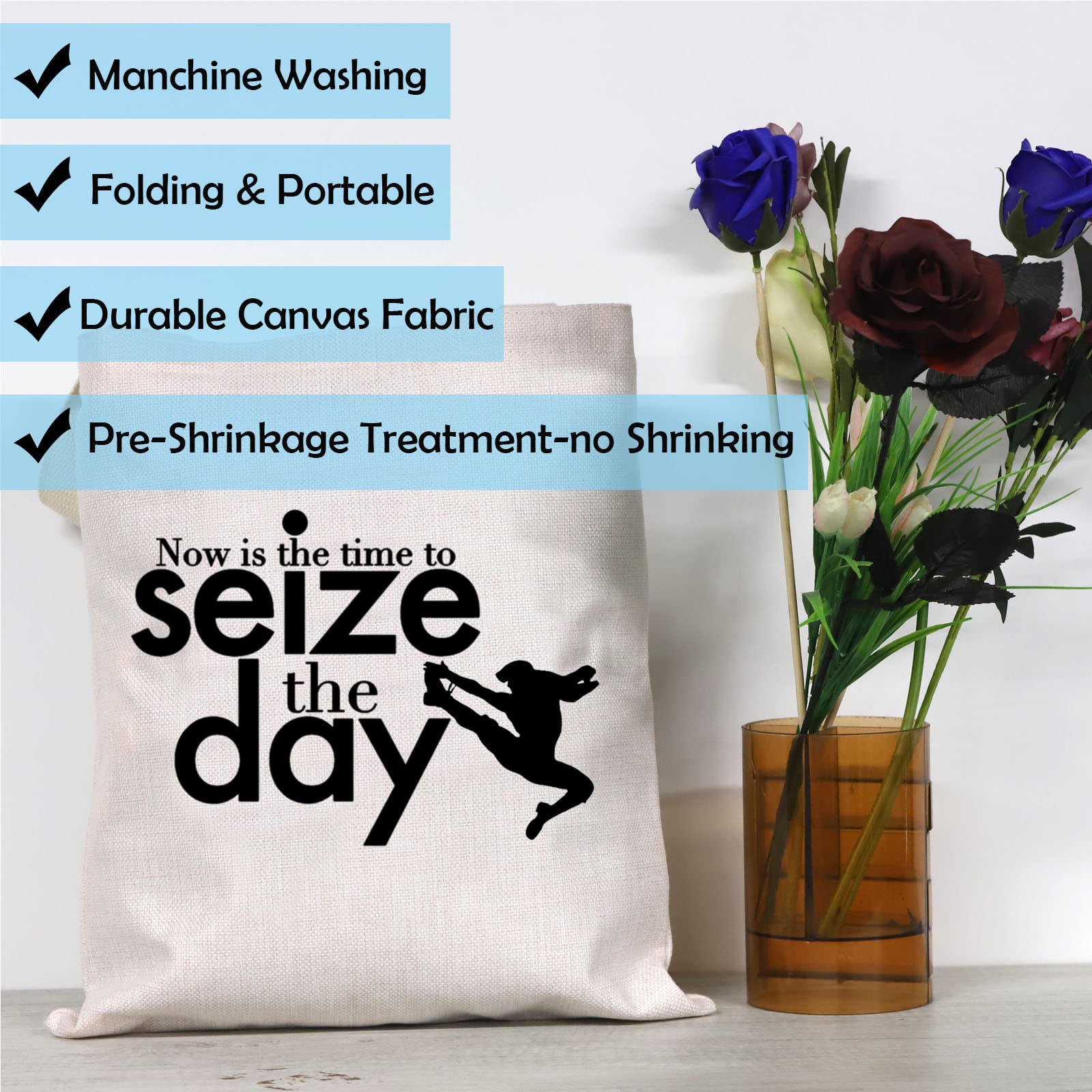 GJTIM TV Show Inspired Now is The Time to Seize The Day Musical Theatre Makeup Cosmetic Bag Gift Broadway Musical Gift (Seize The Day Tote)