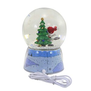 Roman 20.25" Blue Pre-Lit LED Everyone's Favorite Dog Christmas Snow Globe