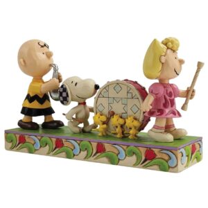 Enesco Jim Shore Peanuts Marching Band Parade Figurine, 4.625 Inch, Multicolor