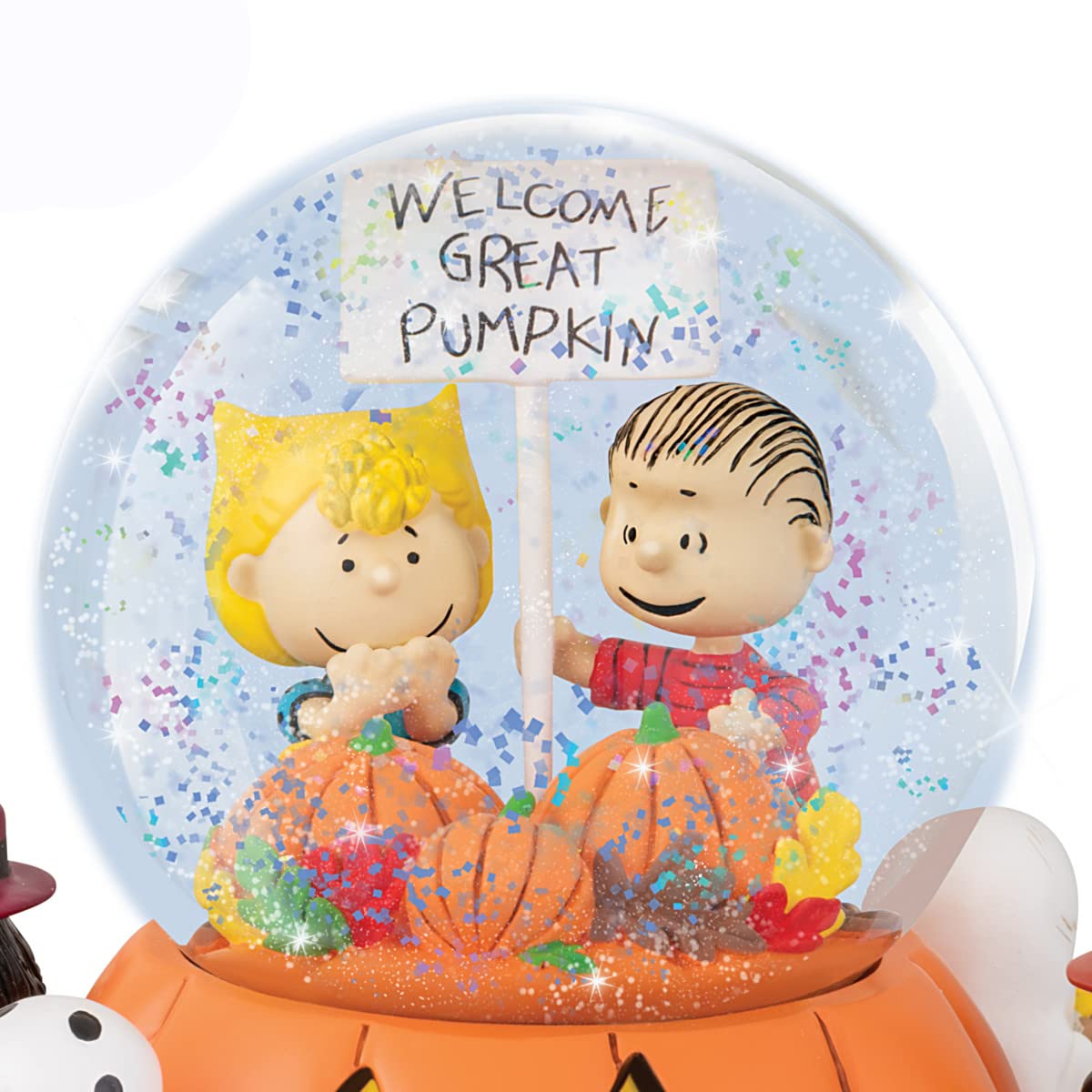 Peanuts It's The Great Pumpkin Hand-Painted Halloween Musical Sculpture Featuring Your Favorite Characters That Rotate Around The Base