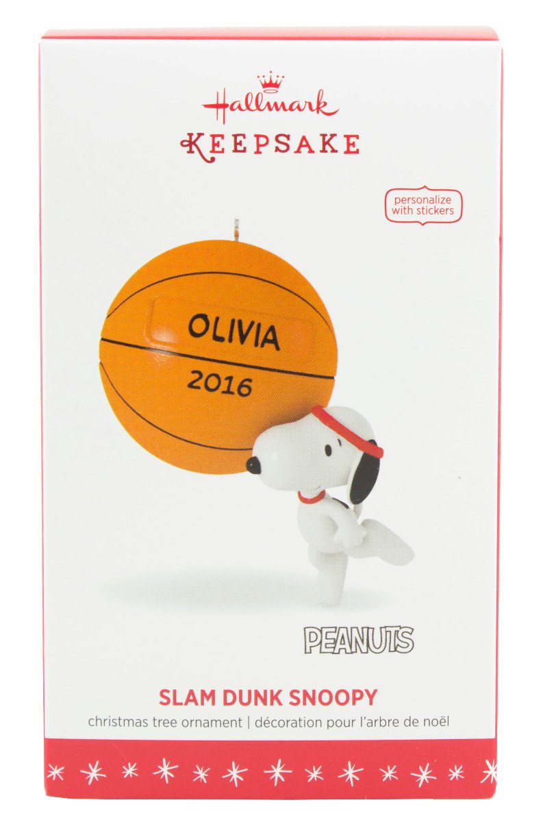 Hallmark 2016 Christmas Ornament Slam Dunk Snoopy Basketball Ornament