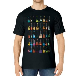Love Guitar Different Guitars Music Lover Funny Gift T-Shirt