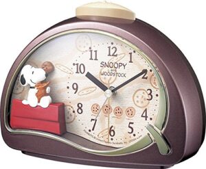 rhythm snoopy 4se506mj09 alarm clock character analog r506 electronic sound alarm brown