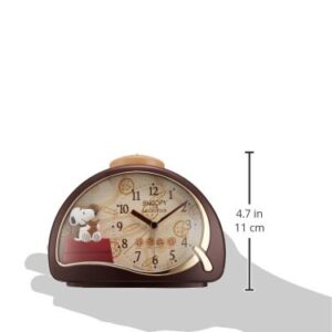 Rhythm Snoopy 4SE506MJ09 Alarm Clock Character Analog R506 Electronic Sound Alarm Brown