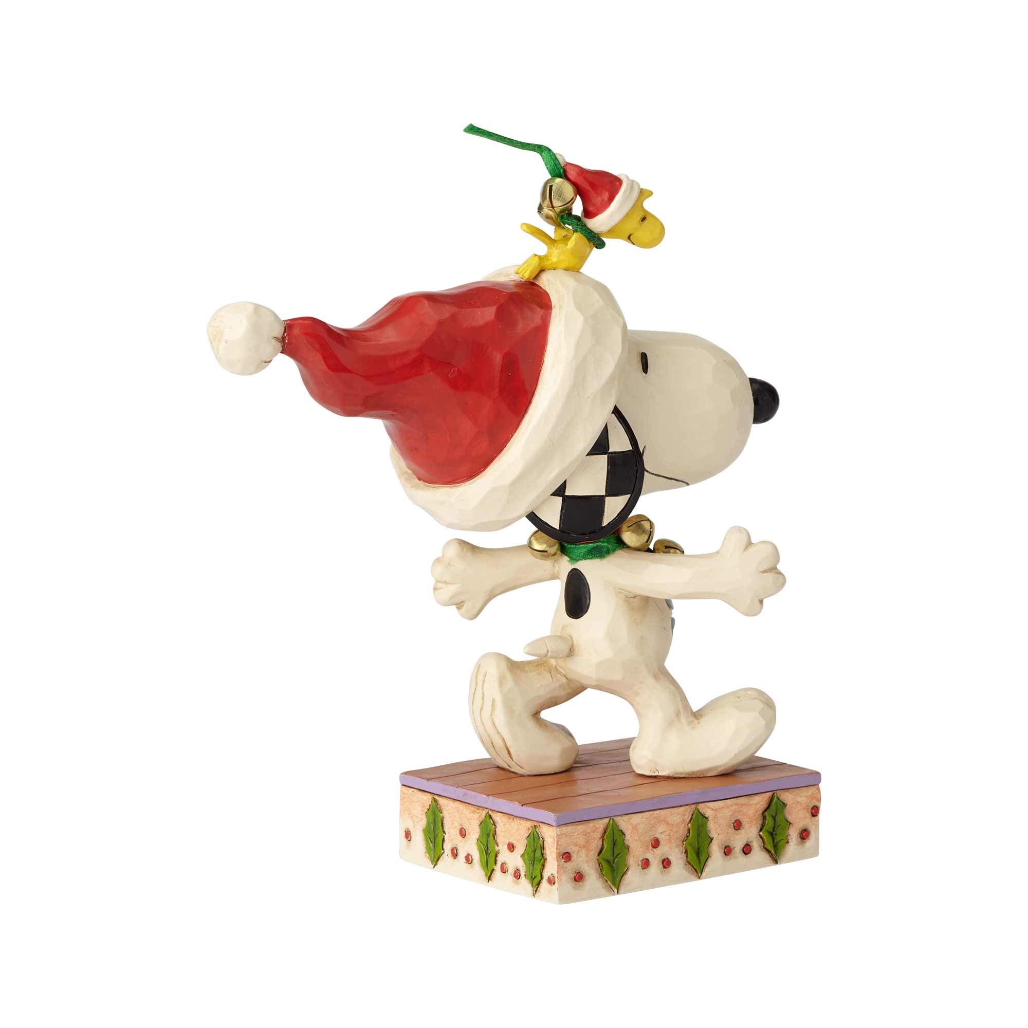 Enesco Peanuts by Jim Shore Snoopy with Jingle Bells Figurine, 6.25", Multicolor