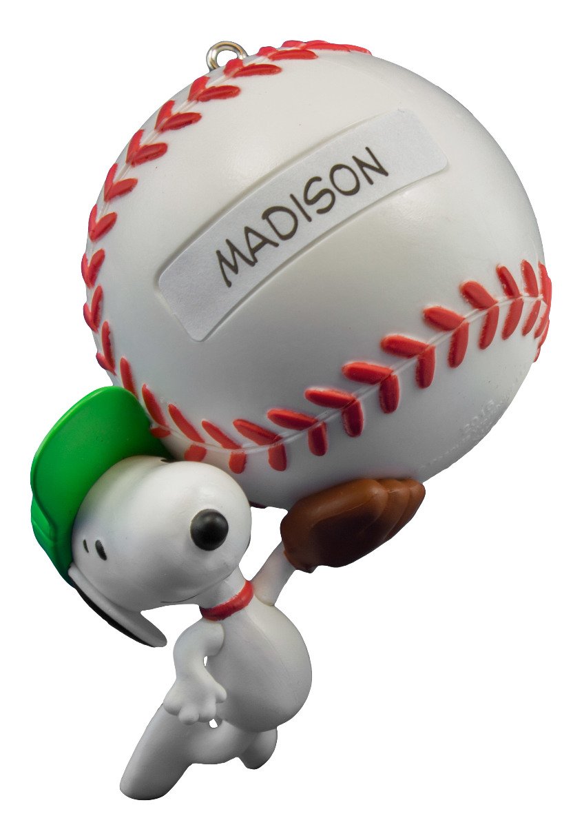 Hallmark 2016 Christmas Ornament Slugger Snoopy Baseball Ornament