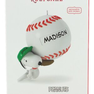 Hallmark 2016 Christmas Ornament Slugger Snoopy Baseball Ornament