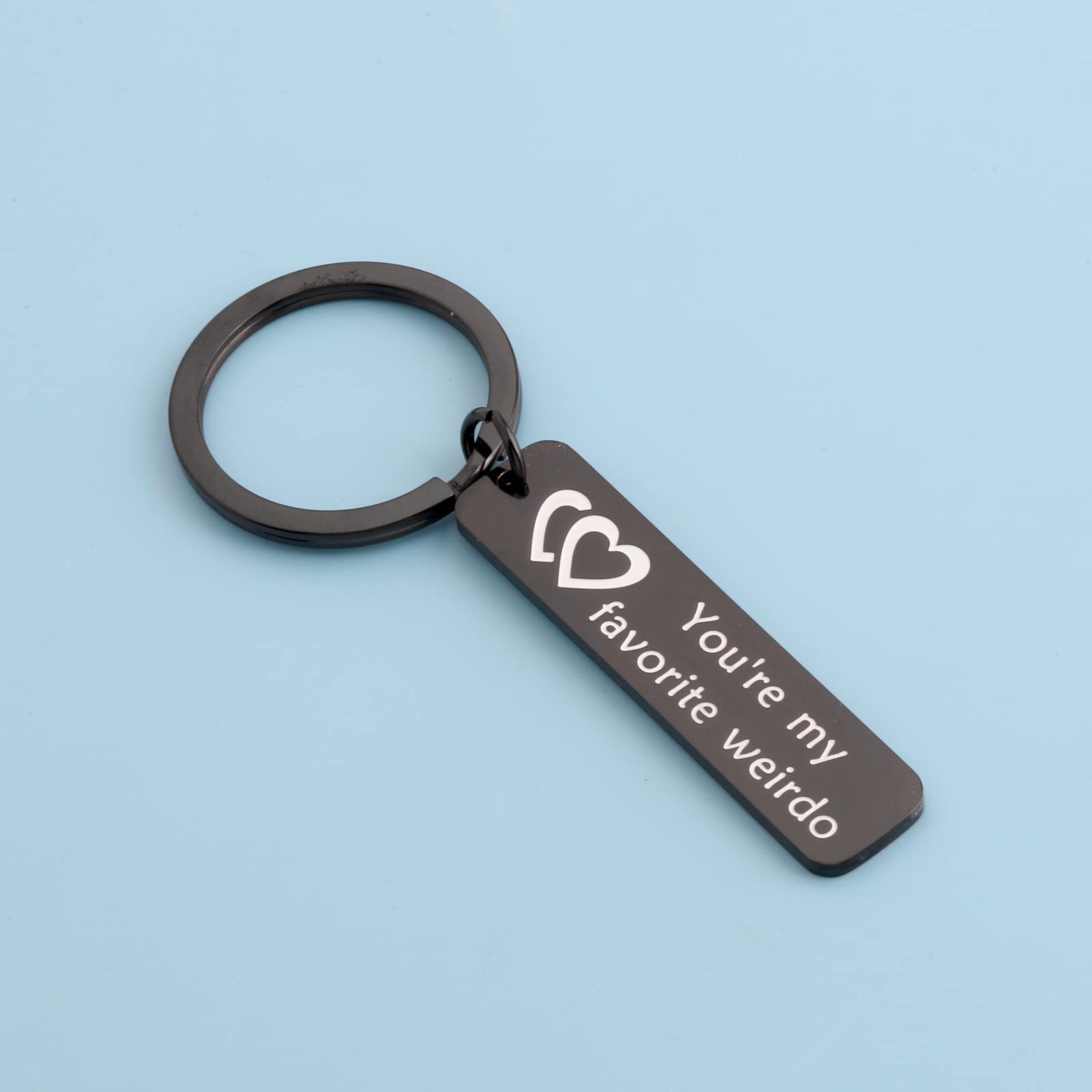 BNQL You're My Favourite Weirdo Keychain Funny Valentines Keychain Gift for Him or Her