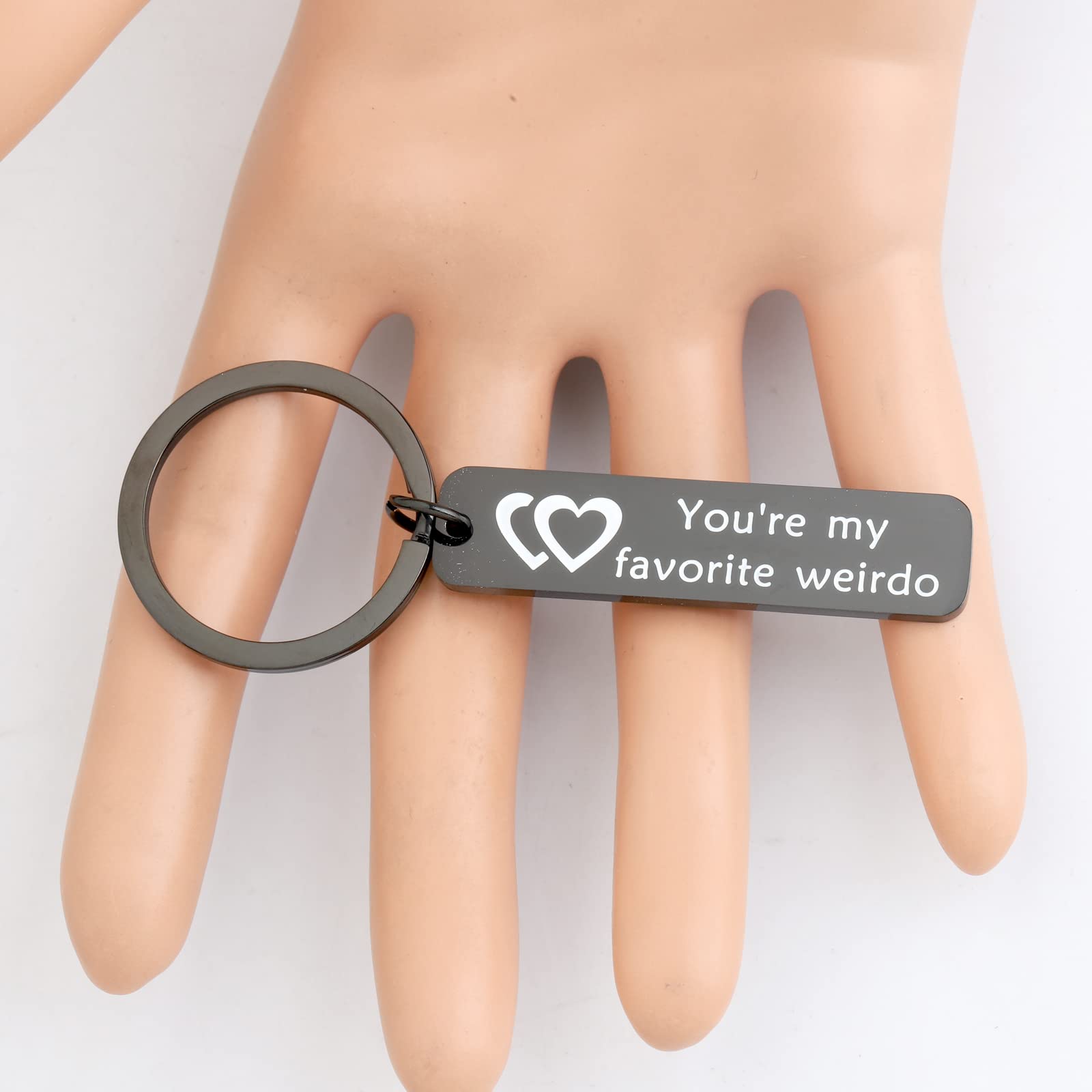 BNQL You're My Favourite Weirdo Keychain Funny Valentines Keychain Gift for Him or Her