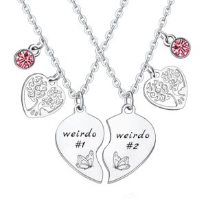 friendship gifts 2pcs heart pendant silver necklace for women friend jewelry necklace set for best friend