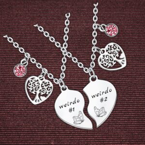 Friendship Gifts 2Pcs Heart Pendant Silver Necklace for Women Friend Jewelry Necklace Set for Best Friend