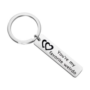 bnql you're my favourite weirdo keychain funny valentines keychain gift for him or her