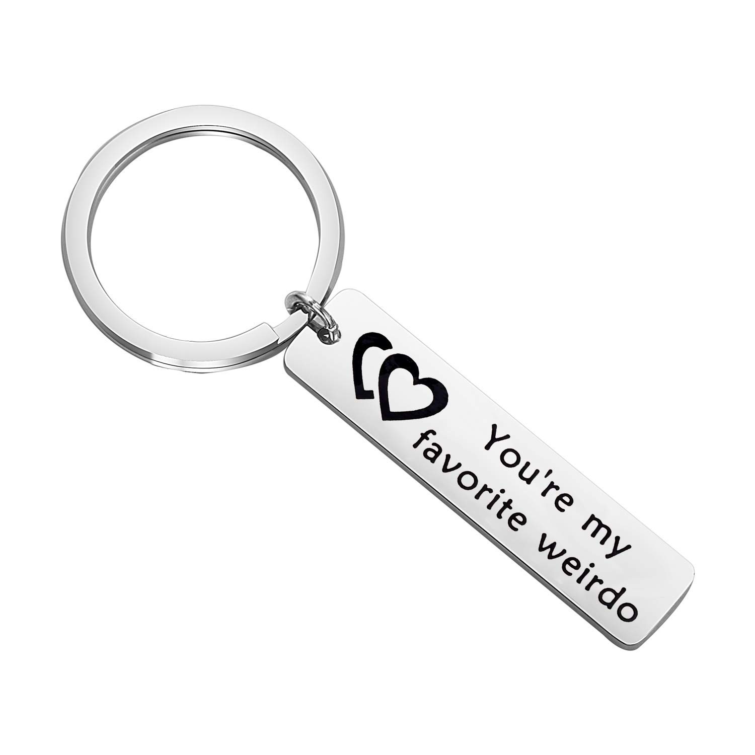 BNQL You're My Favourite Weirdo Keychain Funny Valentines Keychain Gift for Him or Her