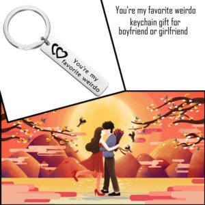 BNQL You're My Favourite Weirdo Keychain Funny Valentines Keychain Gift for Him or Her