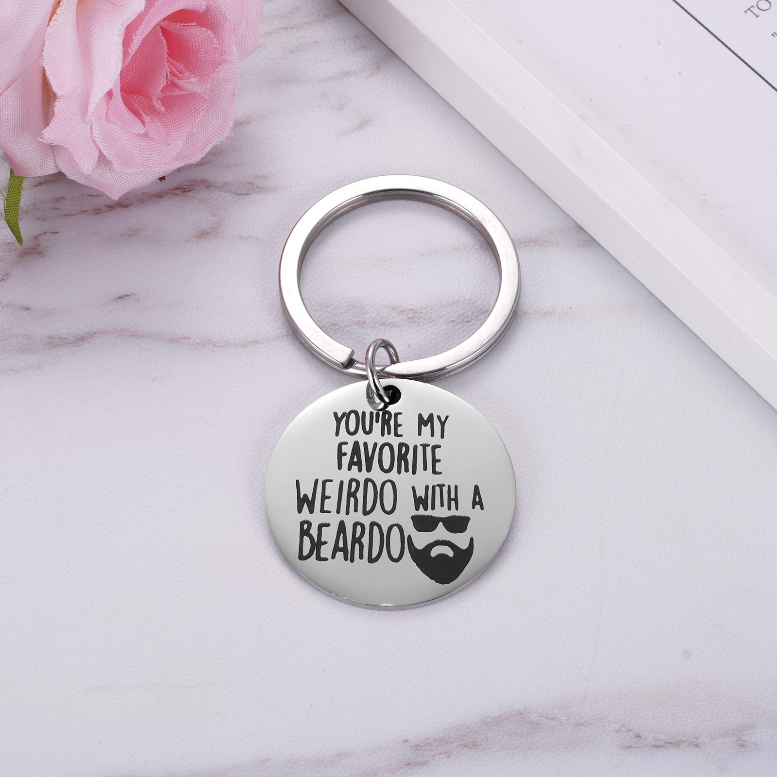 Ukodnus You're My Favorite Weirdo Keychain - Funny Valentine's Day Gifts for Boyfriend Husband - Anniversary Birthday Gift for Him