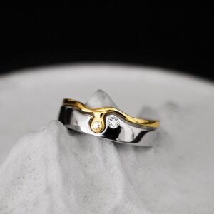 MJartoria Matching Rings for Couples Engraved Her Weirdo His Crazy Stainless Steel, Rotating Fidget Rings Anxiety Rings Couples Rings Wedding Promise Rings for Women and Men