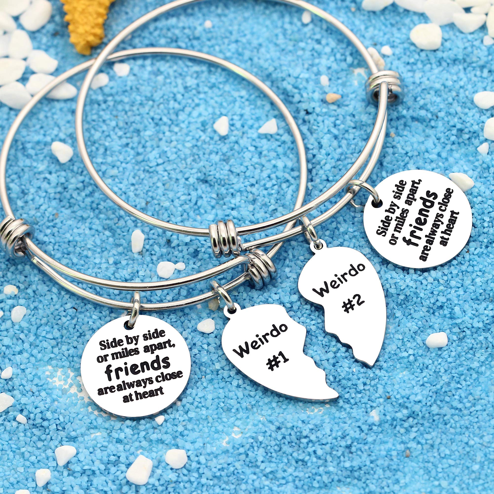 Weirdo Gift,Adjustable Silver Pendant Bracelet For Sisters Best Friend Birthday Christmas Gift