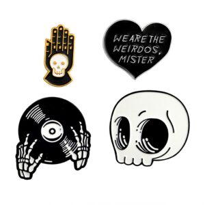 Black Brooch Pins “WE ARE THE WEIRDOS MISTER” Letter Halloween Brooches Badge Jewelry Excellent Quality and Popular Durability and professional