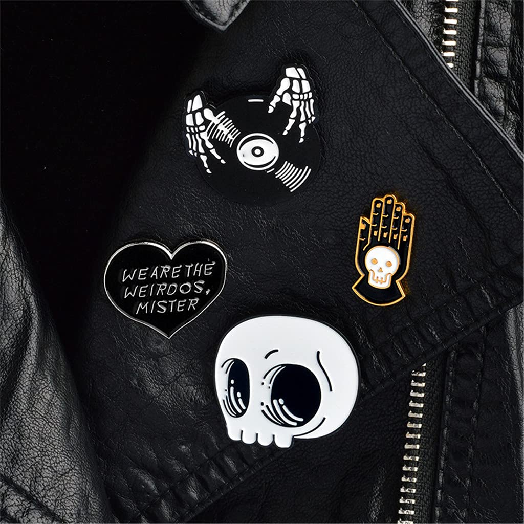 Black Brooch Pins “WE ARE THE WEIRDOS MISTER” Letter Halloween Brooches Badge Jewelry Excellent Quality and Popular Durability and professional